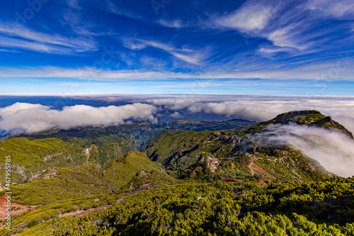 Madeira. Panoramic view of the northern part of the island seen from Pico Ruivo, the higest peak of Madeira photo