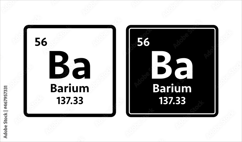 Barium symbol. Chemical element of the periodic table. Vector stock illustration. Barium symbol. Chemical element of the periodic table. Vector stock illustration.