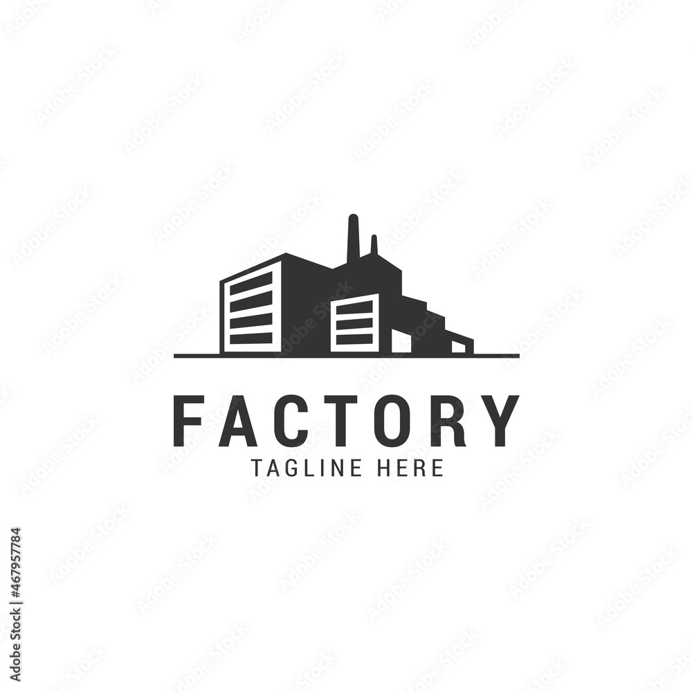 factory logo design industrial vector icon isolated