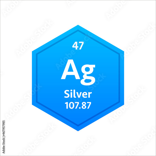 Silver symbol. Chemical element of the periodic table. Vector stock illustration