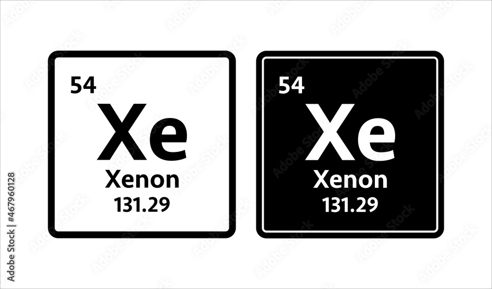Xenon symbol. Chemical element of the periodic table. Vector stock illustration Xenon symbol. Chemical element of the periodic table. Vector stock illustration