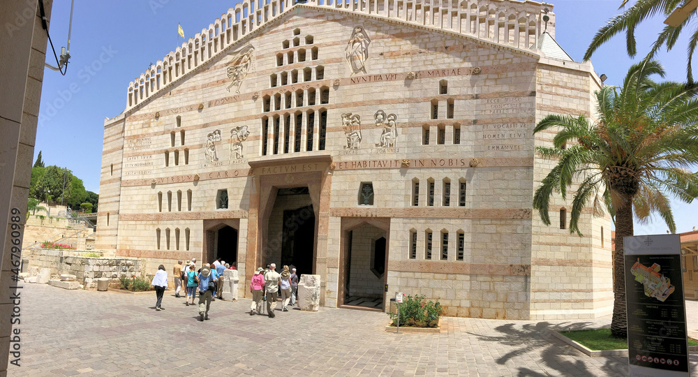 A view of the Church of Annunciation in Nazareth in Israel