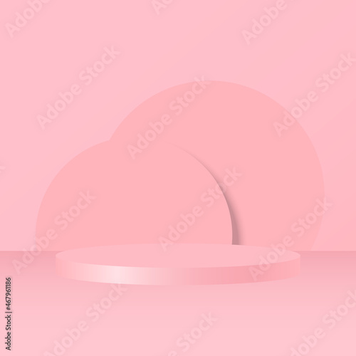 pink round pedestal. circular awarded winner podium for outstanding luxury product advertising display © piggu