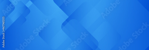 Abstract banner design with blue geometric background. Blue banner background. Vector abstract graphic design banner pattern background template.
