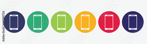 Set collection 6 buttons with mobile phone icon.