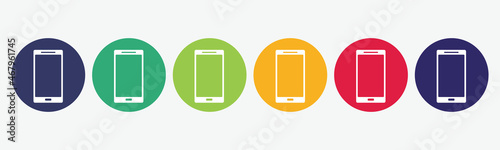 Big set with mobile phone icon isolated on white background.