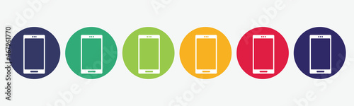 Mobile phone flat icon set.