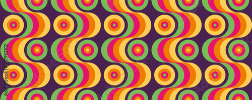70's retro seamless wallpaper pattern material / vector illustration	
