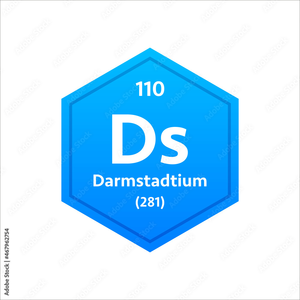 Darmstadtium symbol. Chemical element of the periodic table. Vector stock illustration. Darmstadtium symbol. Chemical element of the periodic table. Vector stock illustration.