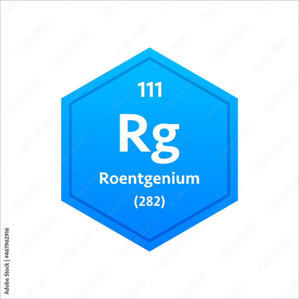 Roentgenium symbol. Chemical element of the periodic table. Vector stock illustration Roentgenium symbol. Chemical element of the periodic table. Vector stock illustration