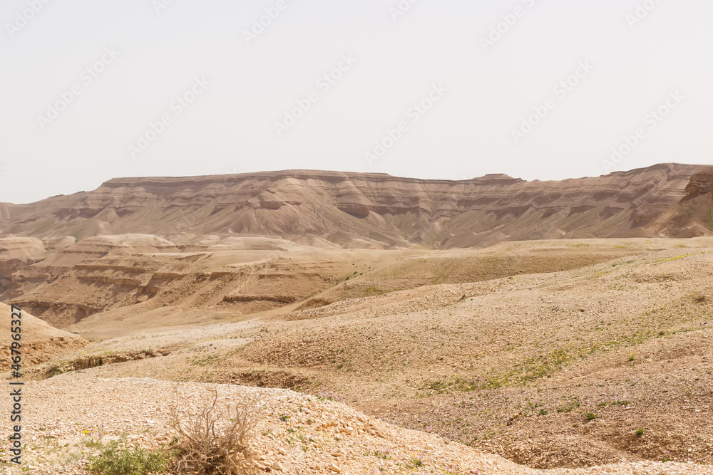 Hills and rocks in the Judean Desert in Israel