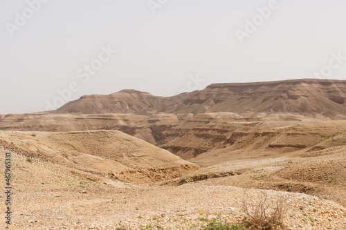 Hills and rocks in the Judean Desert in Israel
