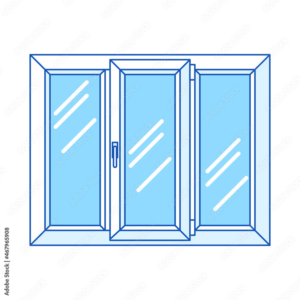 Illustration double glazed window. PVC plastic profile. Illustration double glazed window. PVC plastic profile.
