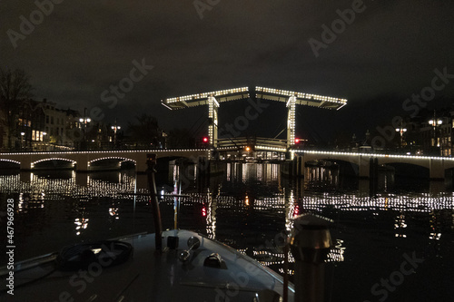 Photography amsterdam canals cruise at night bridge