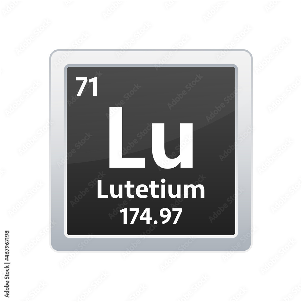 Lutetium symbol. Chemical element of the periodic table. Vector stock illustration Lutetium symbol. Chemical element of the periodic table. Vector stock illustration
