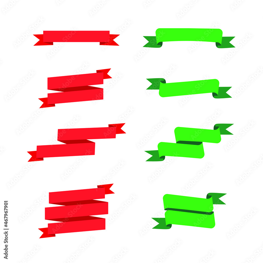 Collection of different ribbons on a white background.