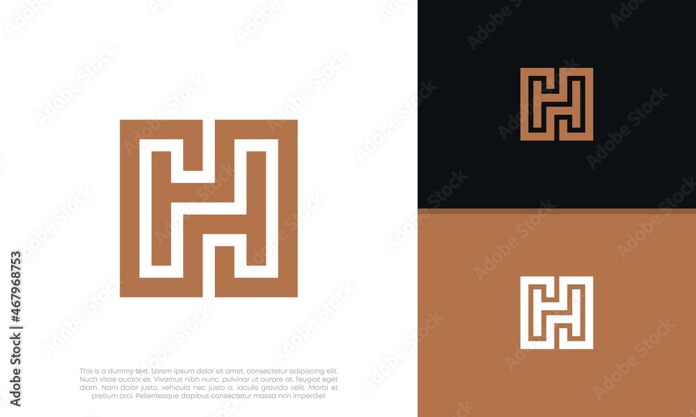 Initials H logo design. Initial Letter Logo. Innovative high tech logo template.