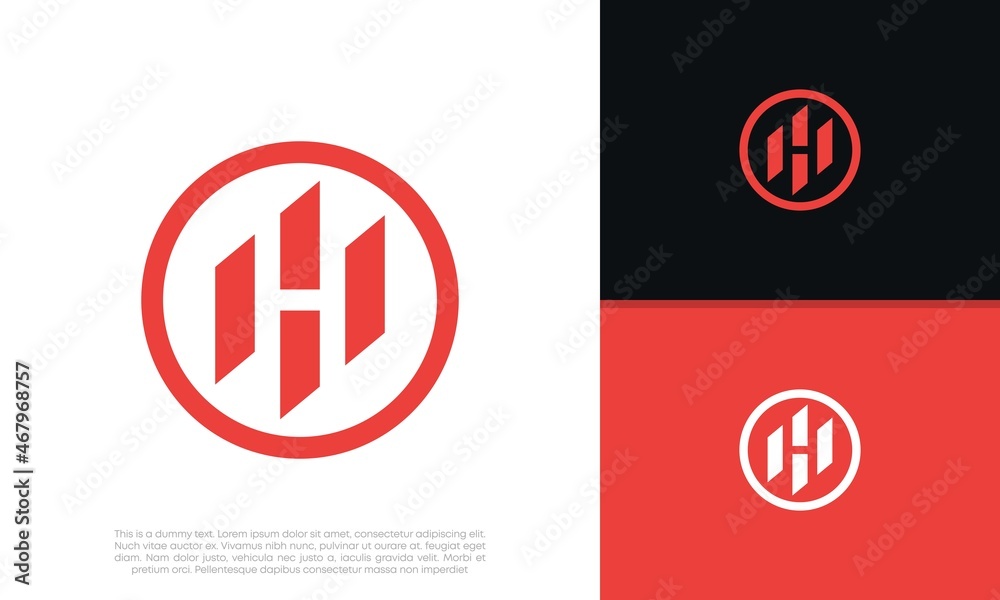 Initials H logo design. Initial Letter Logo. Innovative high tech logo template.
