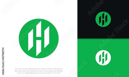 Initials H logo design. Initial Letter Logo. Innovative high tech logo template.