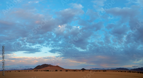 Early morning clouds before sunrise in Namib Desert