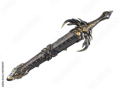medieval fantasy sword isolated on white background