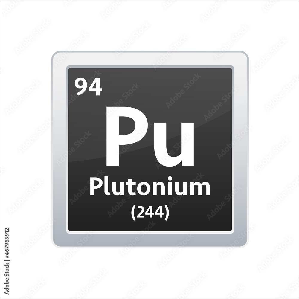 Plutonium symbol. Chemical element of the periodic table. Vector stock illustration Plutonium symbol. Chemical element of the periodic table. Vector stock illustration
