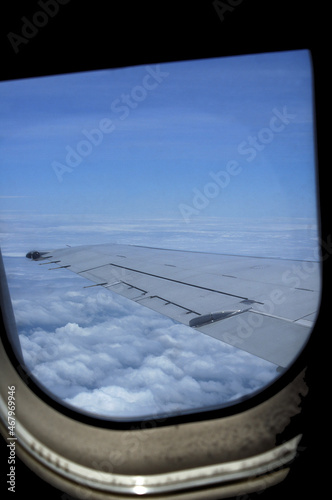 View of Wing From Airplane Window