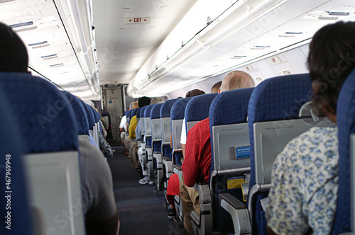 Passengers Seated on Airplane