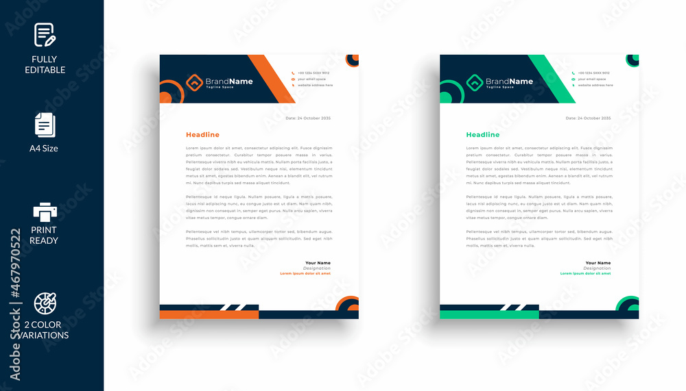 Corporate Letterhead design template,