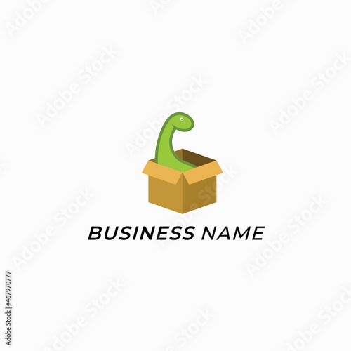 design logo creative cardboard and dinosaurs