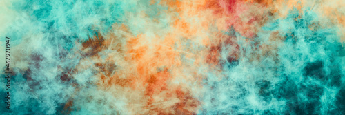 Blue green and orange background painting texture Color paint lines spots  Dynamic creative pattern on canvas in abstract  abstract	banner header design