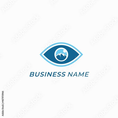 design logo creative eye and mountain