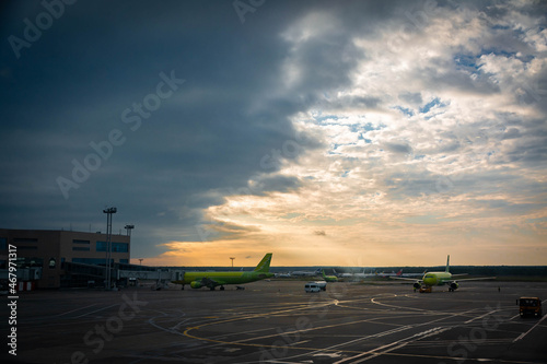 Clouds over the airport terminals