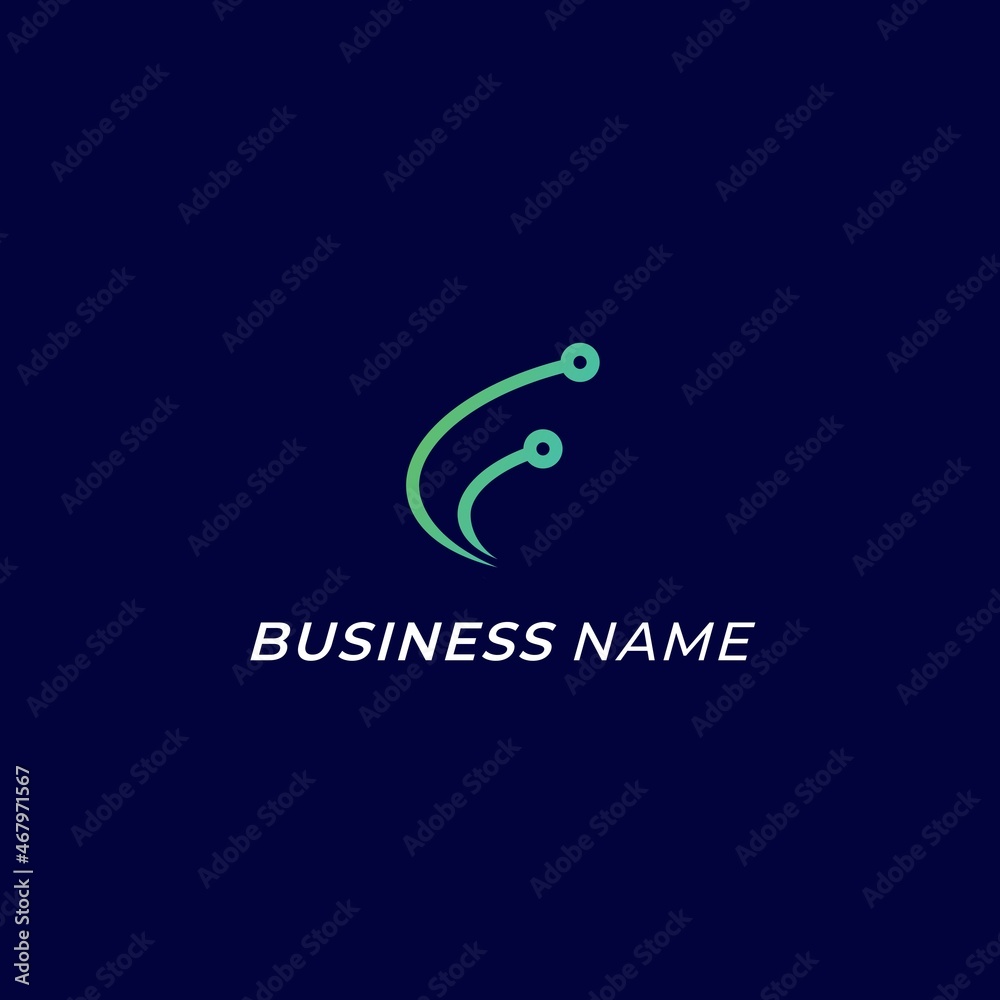 Obraz premium design logo creative letter F and link connection