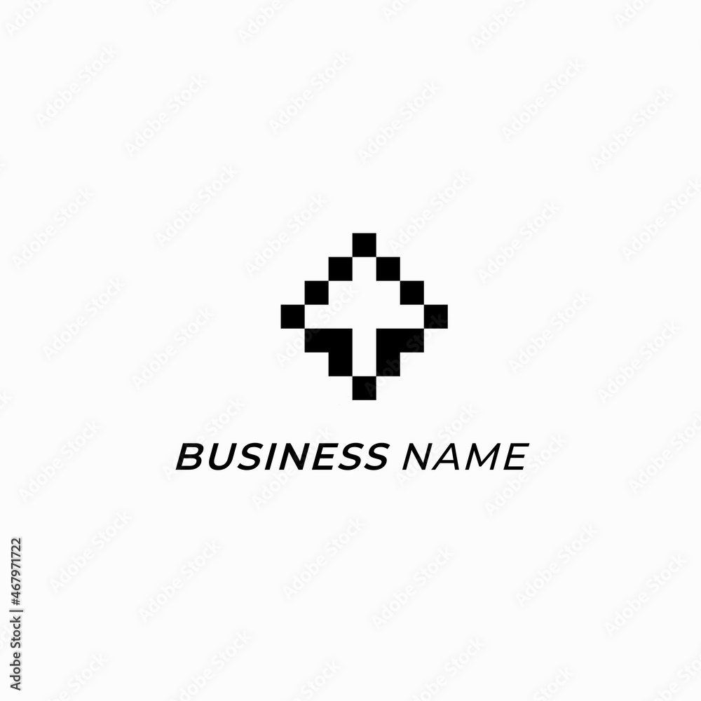 Obraz premium logo design dot pixel and arrow