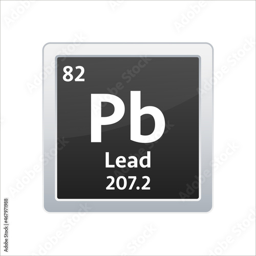 Lead symbol. Chemical element of the periodic table. Vector stock illustration. © DG-Studio
