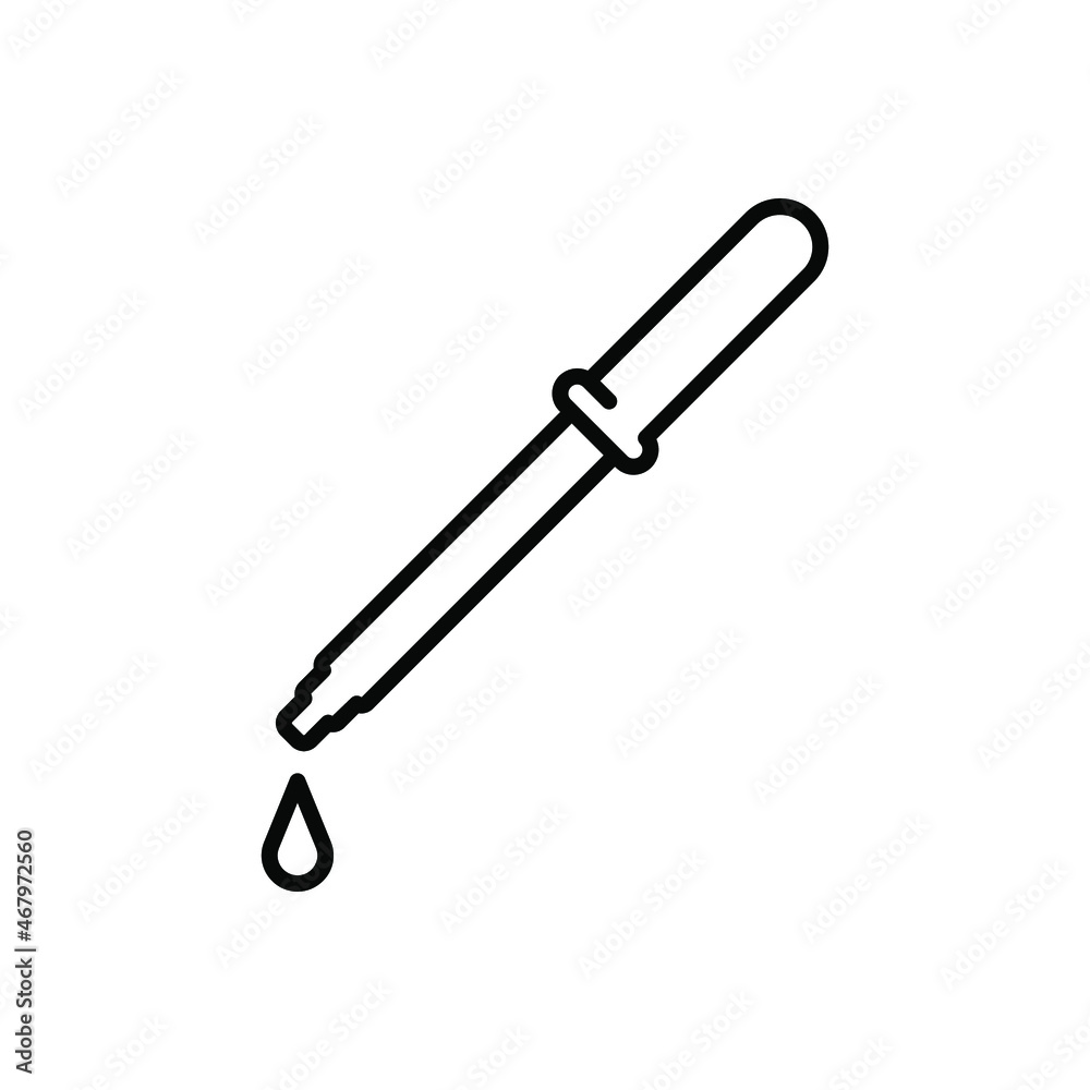 Pipette icon. Pipette linear icon. Vector illustration. Black pipette icon. Pipette sign Pipette icon. Pipette linear icon. Vector illustration. Black pipette icon. Pipette sign