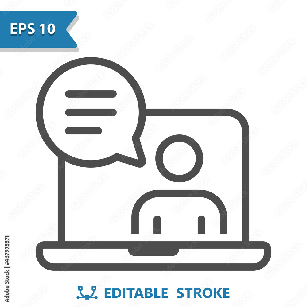 Online Course Icon, Video Call, Video Conference Online Course Icon, Video Call, Video Conference