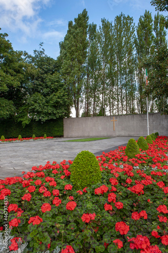 Photography City of Dublin Ireland. War monument with cross.