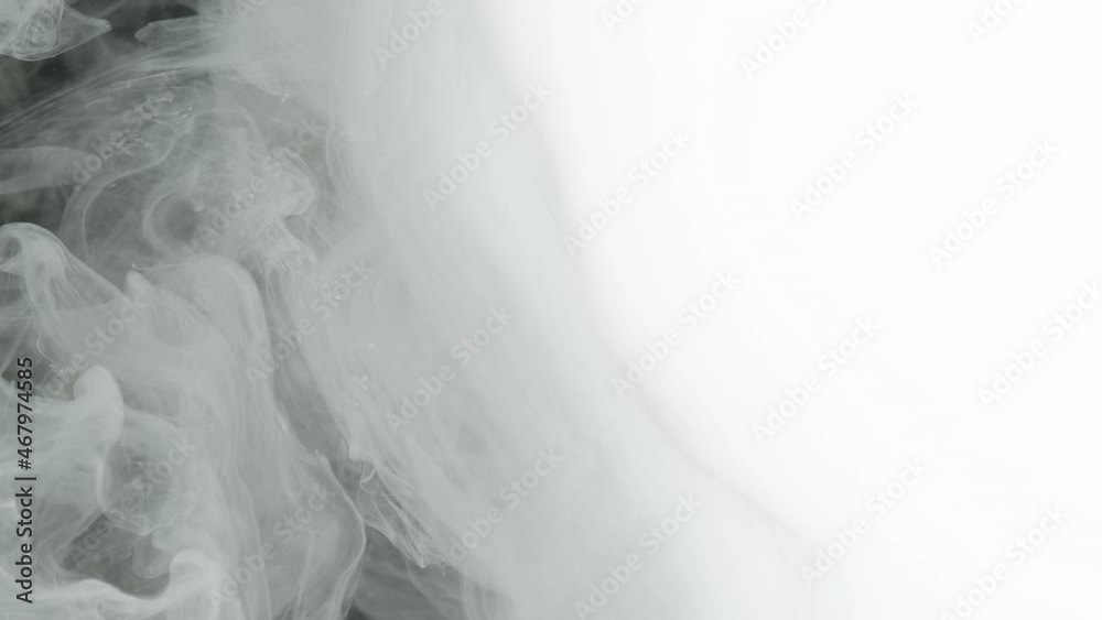White watercolor ink in water. Slow motion video. Screensaver, relaxing meditative background. Milk amazing abstract background. White watercolor ink in water. Slow motion video. Screensaver, relaxing meditative background. Milk amazing abstract background.