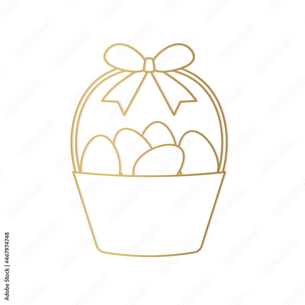 Fototapeta premium golden easter egg basket - vector illustration
