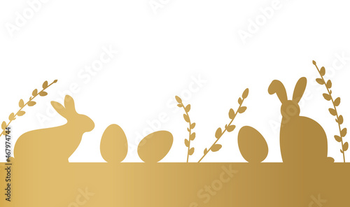 golden easter greeting card- vector illustration