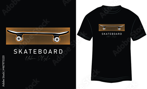 Skateboard Urban Staly vector illustrations with slogans for t-shirt print and other uses. Sports stylish t-shirt and apparel abstract design.