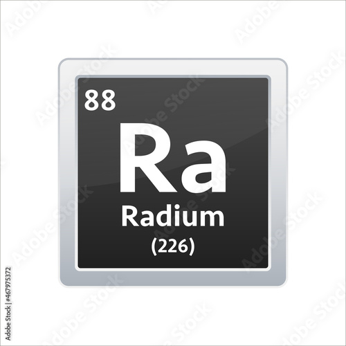 Radium symbol. Chemical element of the periodic table. Vector stock illustration.