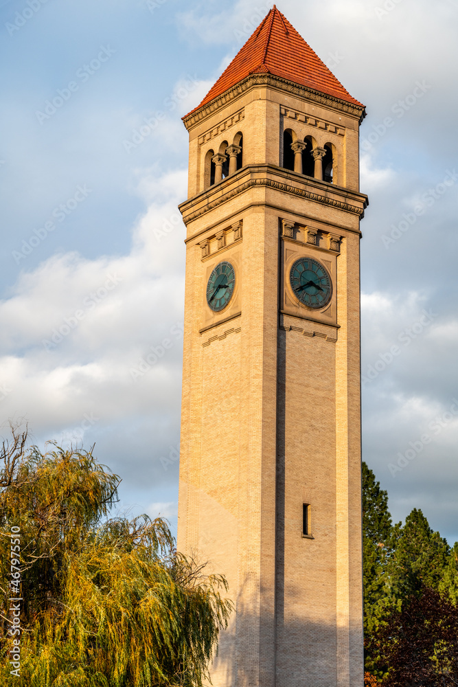 Clock Tower In Riverfront Park. Spokane, Washington.