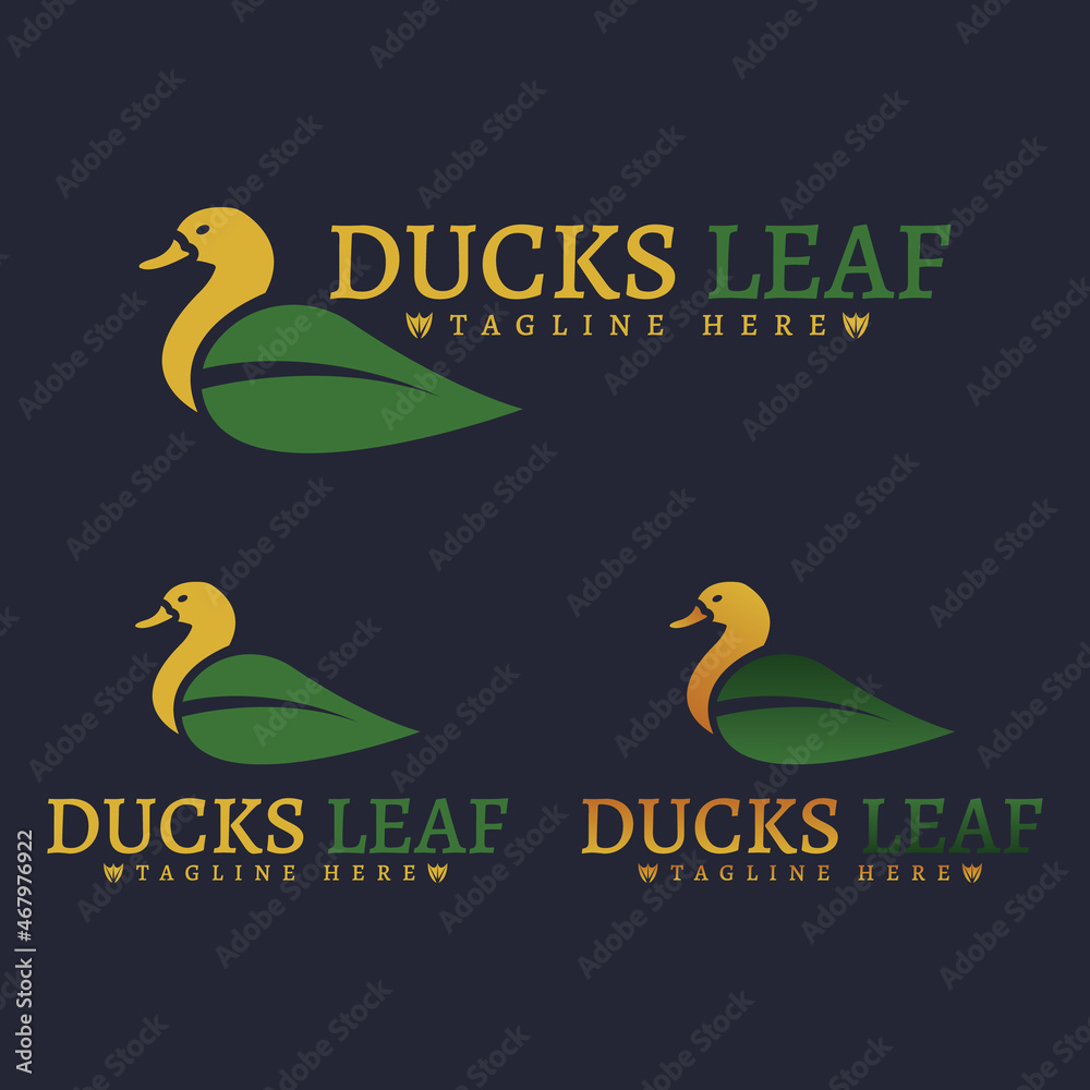 Obraz premium Leaf duck logo vector, Perfect to use for ecology industry, nature life or related to leaf duck.