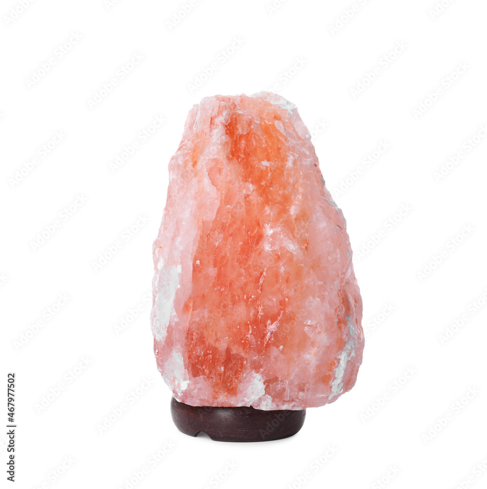 Pink Himalayan salt lamp isolated on white Pink Himalayan salt lamp isolated on white