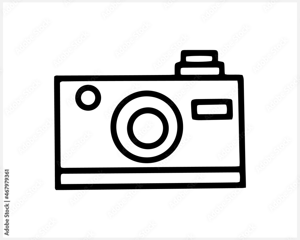 Cketch photo camera icon isolated on white. Vector stock illustration. EPS 10 Cketch photo camera icon isolated on white. Vector stock illustration. EPS 10