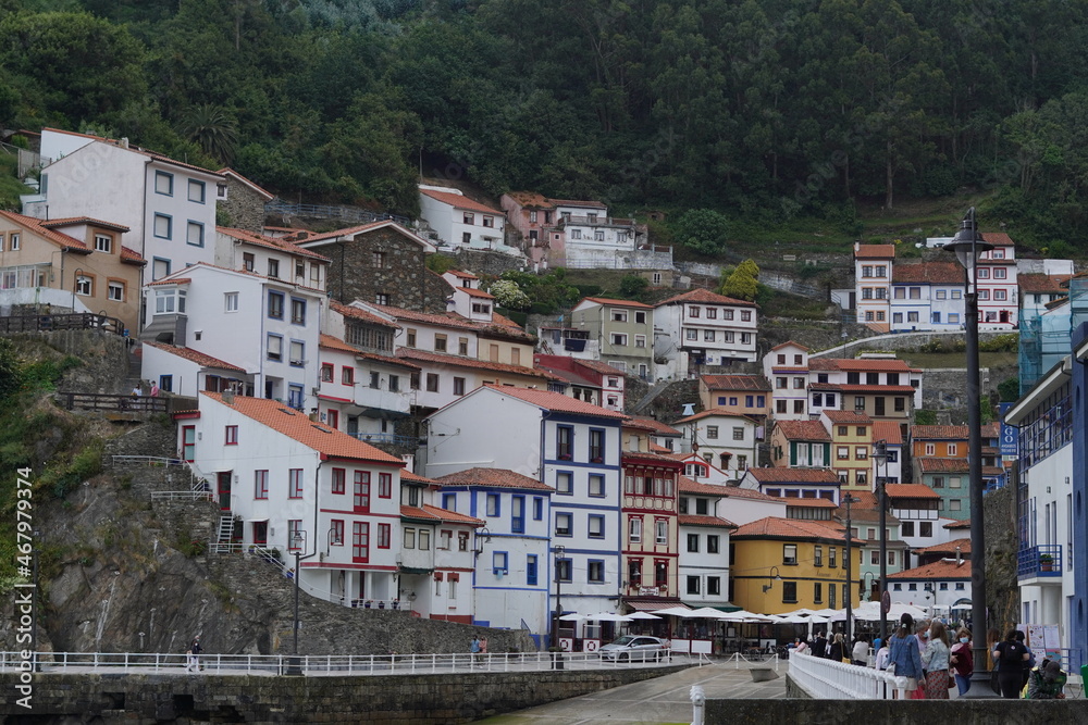 Typical landscape of a town in Asturias