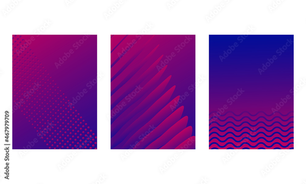 Abstract gradient backgrounds with geometric shapes. Minimal cover design